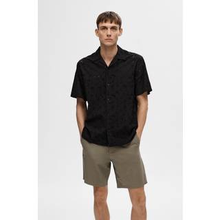 Selected Relax Jax Shirt SS Broderie Black