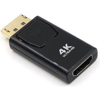 NÖRDIC Adapter DisplayPort 1.2 Mand til HDMI kvindelige 4K 30Hz Sort