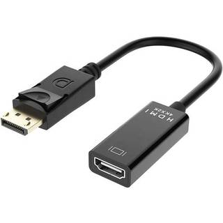 NÖRDIC Adapter DisplayPort 1.2 Mand til HDMI kvindelige 4K 30Hz Sort