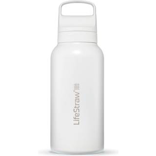 LifeStraw Go 2.0 Stainless Steel Water Filter Bottle 1L - White - Udendørsliv fra LifeStraw