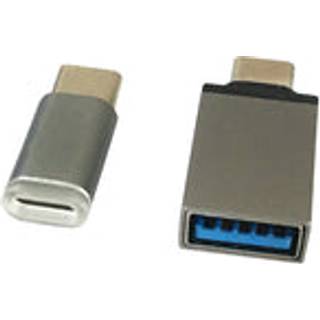 NÖRDIC 2 i 1 kit USB adapter C til A USB 3.1 og USB C til Micro USB