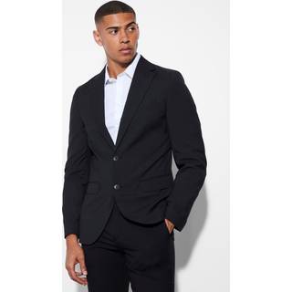 Mens Black Slim Single Breasted Suit Jacket