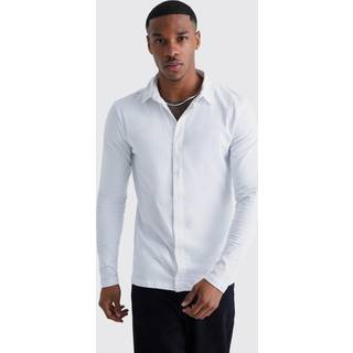 Mens White Stretch Fit Jersey Shirt