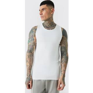 Mens White Tall Muscle Fit Vest