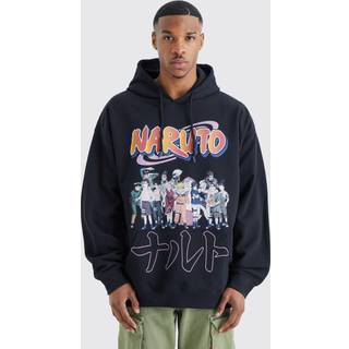 Mens Black Oversized Naruto License Hoodie