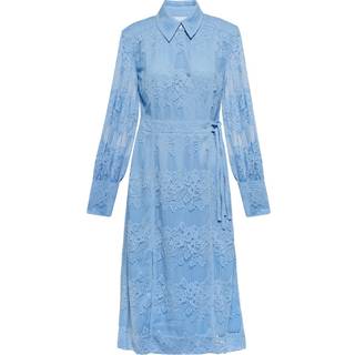 Ganni Lace shirt dress - blue - XS