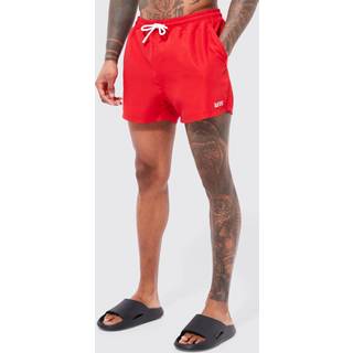 Mens Red Original Man Short Length Swim Shorts