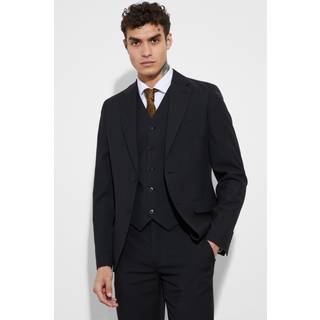 Mens Black Slim Single Breasted Suit Jacket