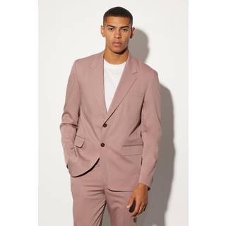 Mens Mauve Oversized Boxy Single Breasted Suit Jacket