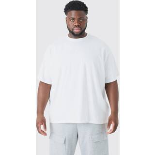 Mens White Plus Oversized Crew Neck T-shirt