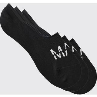 Mens Black 3 Pack Man Invisible Socks