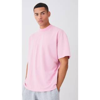 Mens Mauve Oversized Premium Super Heavyweight Embroidered T-shirt