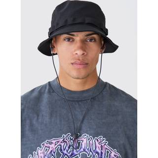 Mens Fisherman Style Bucket Hat In Black