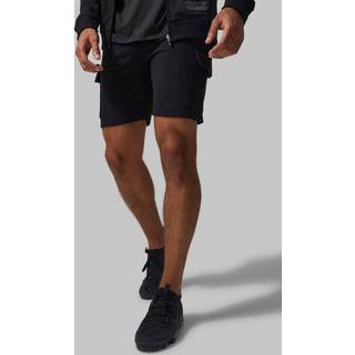Mens Black Man Active Regular Fit 5inch Cargo Shorts