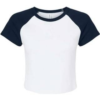 Bella BL1201 Women´s Micro Rib Raglan Baby Tee White / Navy XXL