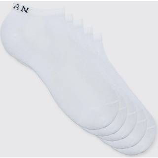 Mens White 5 Pack Man Trainer Socks