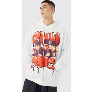 Mens White Oversized Run Dmc License Hoodie