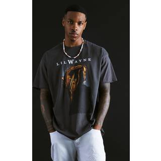 Mens Black Oversized Lil Wayne License T-shirt