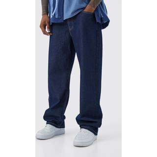 Mens Indigo Baggy Rigid Washed Jeans