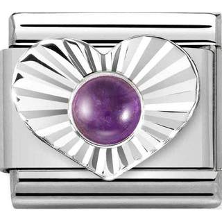 Nomination Silver Amethyst Heart Charm - Purple