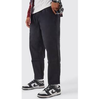 Mens Black Elasticated Waist Skate Chino Trouser