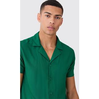 Mens Khaki Plain Viscose Shirt And Short