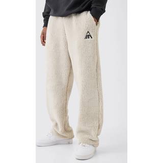 Mens Stone Oversized Man Embroidery Borg Jogger
