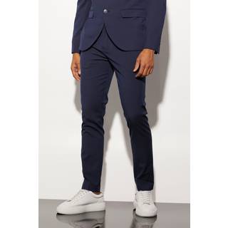 Mens Navy Skinny Suit Trousers