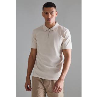 Mens Stone Slim Zip Neck Polo
