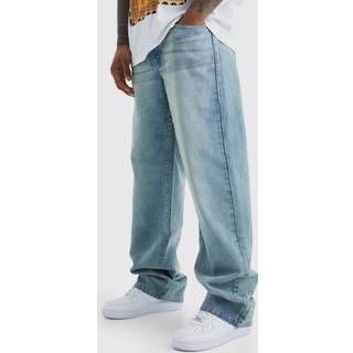 Mens Antique Blue Baggy Rigid Washed Jeans