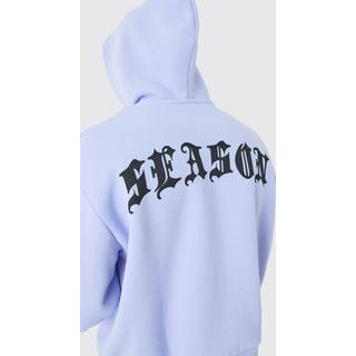 Mens Lilac Oversized Boxy Zip Thru Gothic Season Hoodie