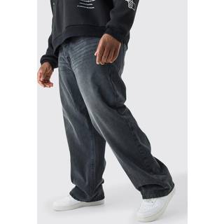 Mens Charcoal Plus Relaxed Rigid Jeans