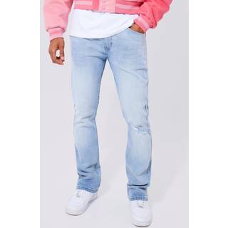 Mens Antique Blue Skinny Stacked Flare Jeans