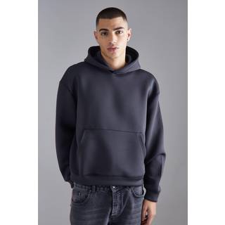 Mens Charcoal Oversized Boxy Limited Scuba Hoodie