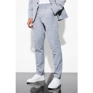 Mens Grey Skinny Suit Trousers