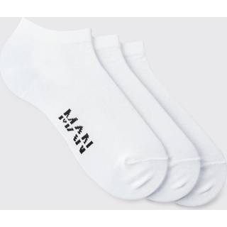 Mens White 3 Pack Man Sole Logo Trainer Socks