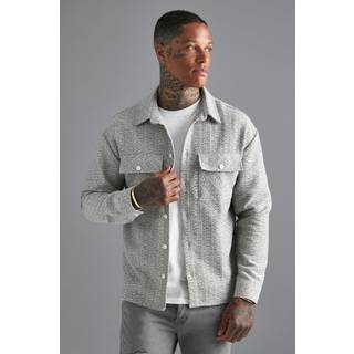 Mens Khaki Boucle Heavyweight Overshirt