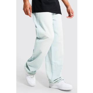 Mens Ice Blue Tall Baggy Fit Rigid Denim Jean