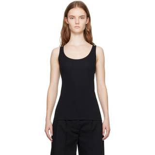 Toteme Ribbed-knit cotton jersey tank top - black - S
