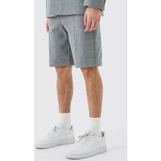 Mens Grey Wool Look Tailored Shorts