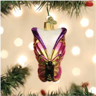 Old World Christmas Jul Bright Butterfly Glass Blæst Ornament til juletræ