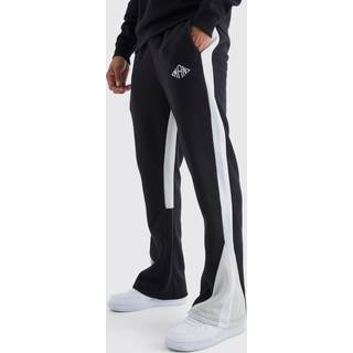 Mens Black Regular Fit Man Colour Block Gusset Jogger