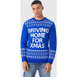 Mens Cobalt Driving Home For Xmas Jumper