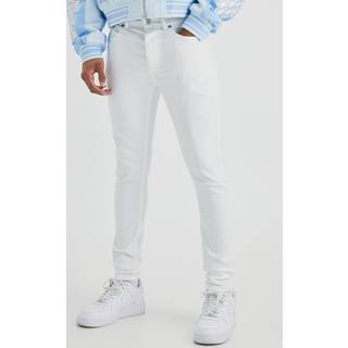 Mens White Super Skinny Stretch Jean