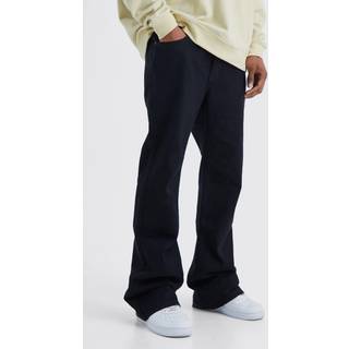 Mens True Black Relaxed Rigid Flare Jean