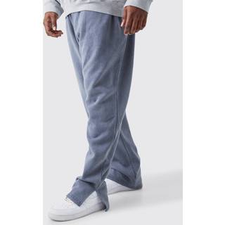 Mens Charcoal Plus Core Split Hem Washed Joggers