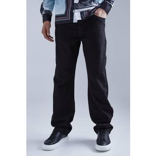 Mens True Black Relaxed Rigid Jean