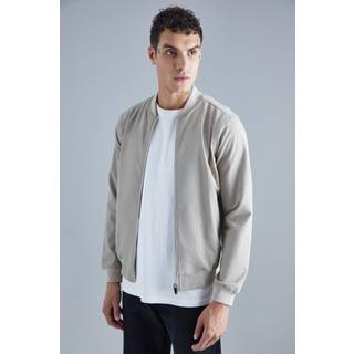 Mens Taupe Technical Stretch Smart Bomber Jacket
