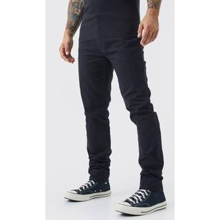 Mens Black Fixed Waist Skinny Chino Trouser