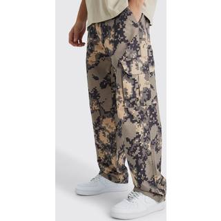 Mens Stone Relaxed Pixelated Camo Cargo Trouser
